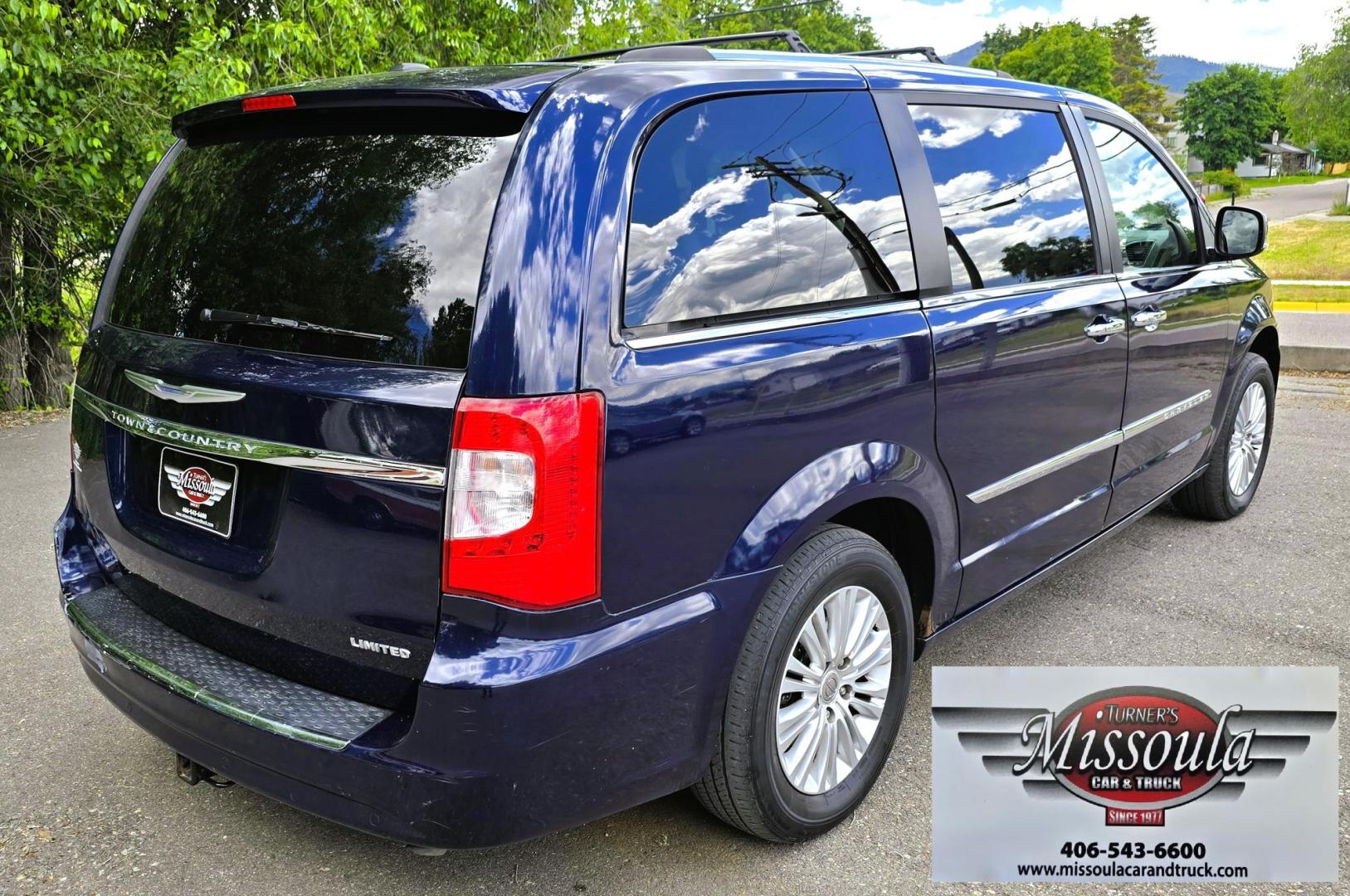 2013 Blue /Tan Chrysler Town & Country Limited (2C4RC1GG7DR) with an 3.6L V6 DOHC 24V engine, 6-Speed Automatic transmission, located at 450 N Russell, Missoula, MT, 59801, (406) 543-6600, 46.874496, -114.017433 - 2013 Town and Country FWD Mini-Van. These are getting hard to come by. This particular one has many features. 3.6L V6 Engine. 3rd Row Seating. Heated Front and Middle Seats. Heated Steering Wheel. DVD Entertainment System for the 2nd and 3rd Rows. Navigation. Bluetooth. AM FM SAT CD Player. Power Sl- Photo#3