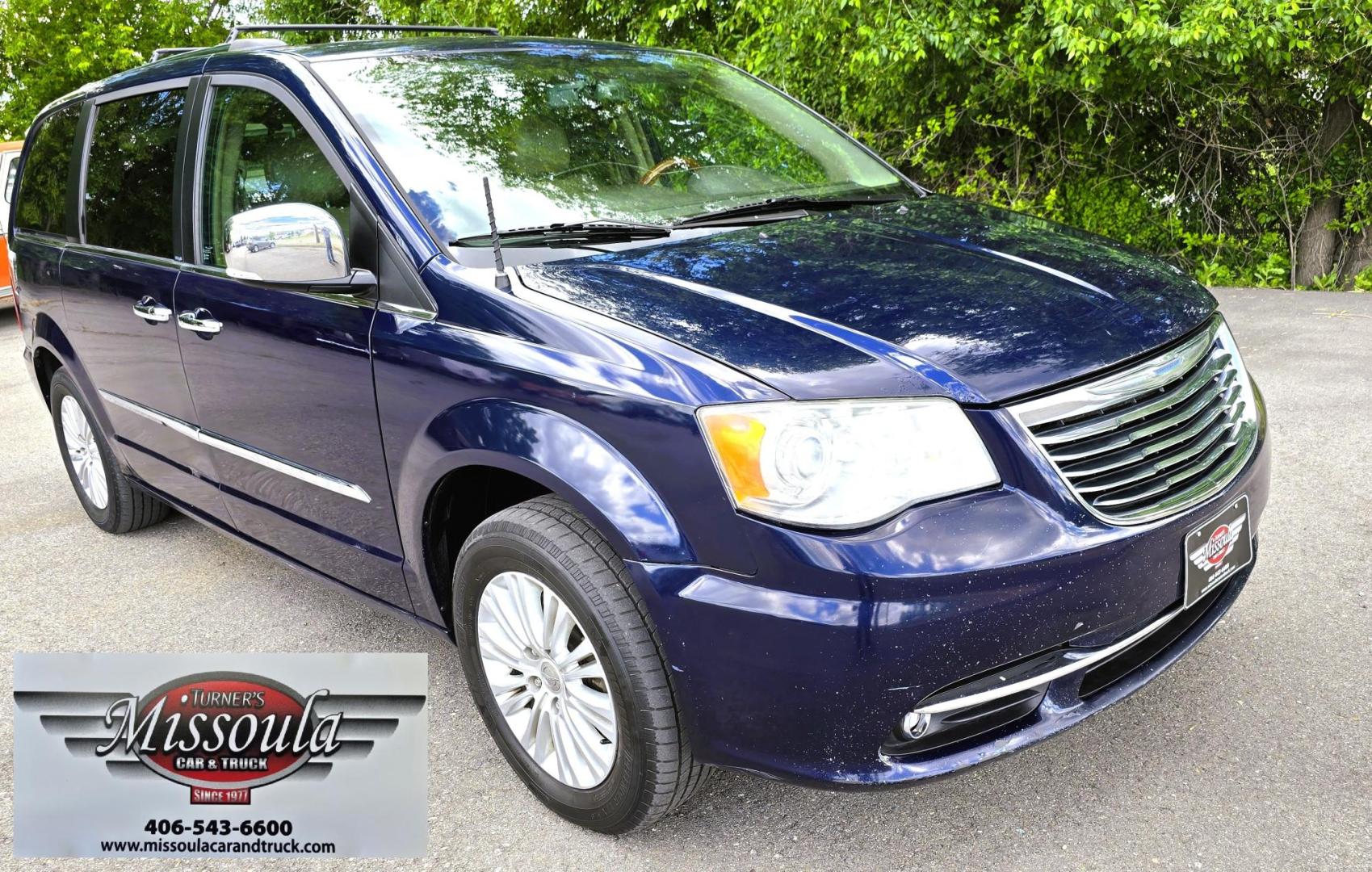 2013 Blue /Tan Chrysler Town & Country Limited (2C4RC1GG7DR) with an 3.6L V6 DOHC 24V engine, 6-Speed Automatic transmission, located at 450 N Russell, Missoula, MT, 59801, (406) 543-6600, 46.874496, -114.017433 - 2013 Town and Country FWD Mini-Van. These are getting hard to come by. This particular one has many features. 3.6L V6 Engine. 3rd Row Seating. Heated Front and Middle Seats. Heated Steering Wheel. DVD Entertainment System for the 2nd and 3rd Rows. Navigation. Bluetooth. AM FM SAT CD Player. Power Sl- Photo#2