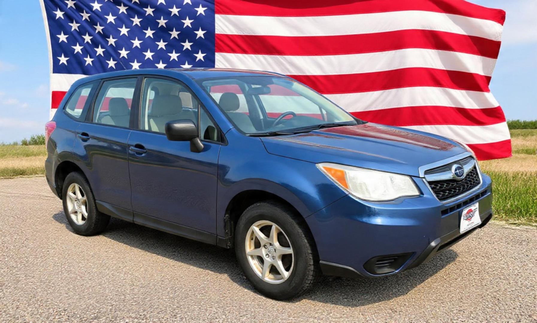 2014 Blue /White Subaru Forester 2.5i (JF2SJAAC6EH) with an 2.5L H4 SOHC 16V engine, 6-Speed Automatic transmission, located at 450 N Russell, Missoula, MT, 59801, (406) 543-6600, 46.874496, -114.017433 - Patriotic Blue 2 Owner Subaru with a clean Title and Carfax. 2.5L I4 Engine. Automatic Transmission. Air Conditioning. Cruise Control. Power Windows and Locks. AM FM CD Player. Bluetooth Audio and Phone Connection. Tires are in Very Good Condition. We Finance through local Credit Unions. We do N- Photo#3