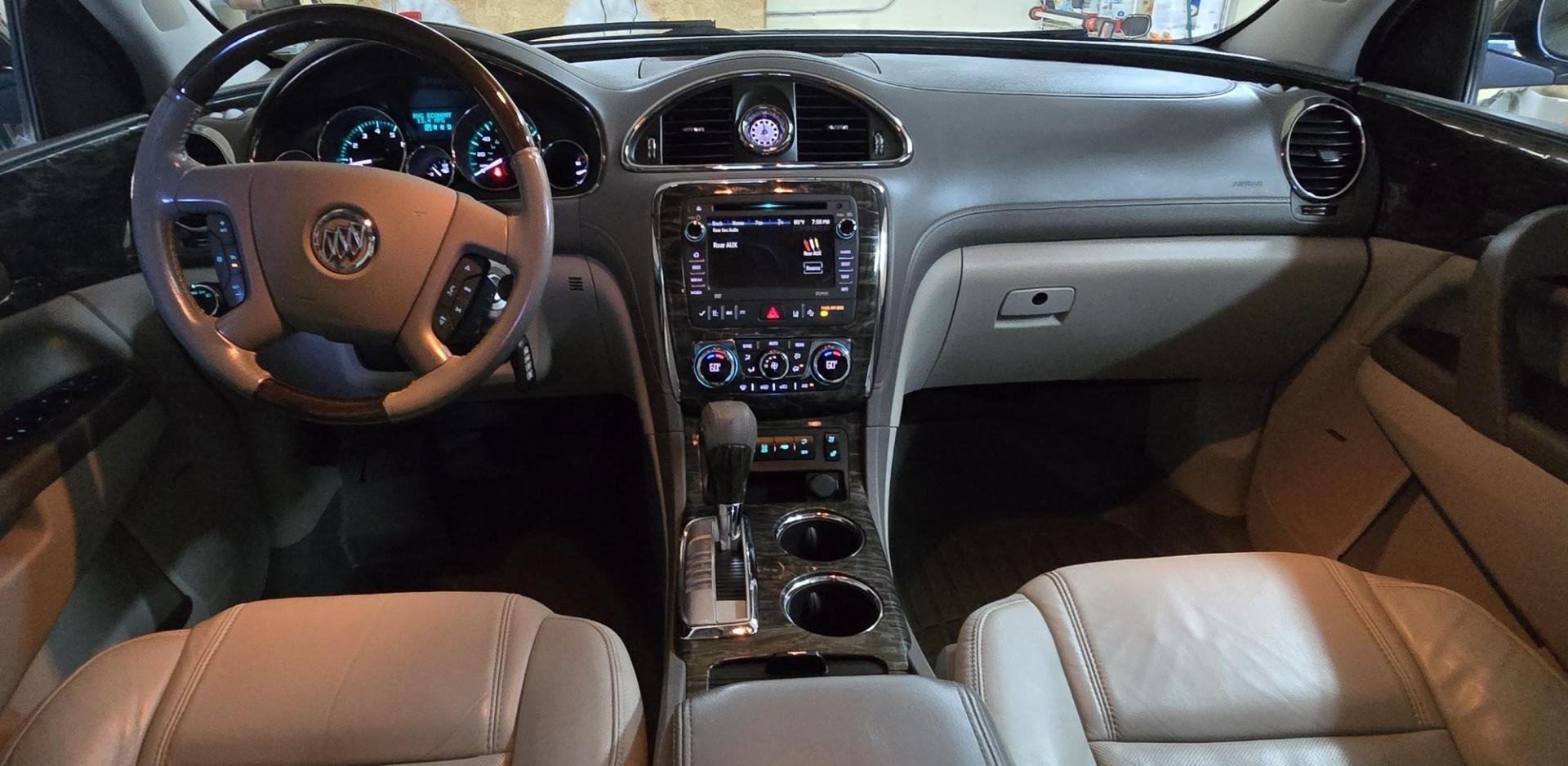 2014 Grey /Gray Buick Enclave Premium AWD (5GAKVCKD4EJ) with an 3.6L V6 DOHC 24V engine, 6-Speed Automatic Overdrive transmission, located at 450 N Russell, Missoula, MT, 59801, (406) 543-6600, 46.874496, -114.017433 - Gorgeous Dark Metallic Gray AWD Buick Enclave. Might be the nicest car on our lot. Reliable 3.6L V6 Engine. 6 Speed Automatic Overdrive Transmission. Panoramic Sunroof. Navigation. 3rd Row Seats. Middle Bucket Seats. Front Seats are Heated and Cooled. Navigation. AM FM XM CD Player, Bluetooth Audio- Photo#13