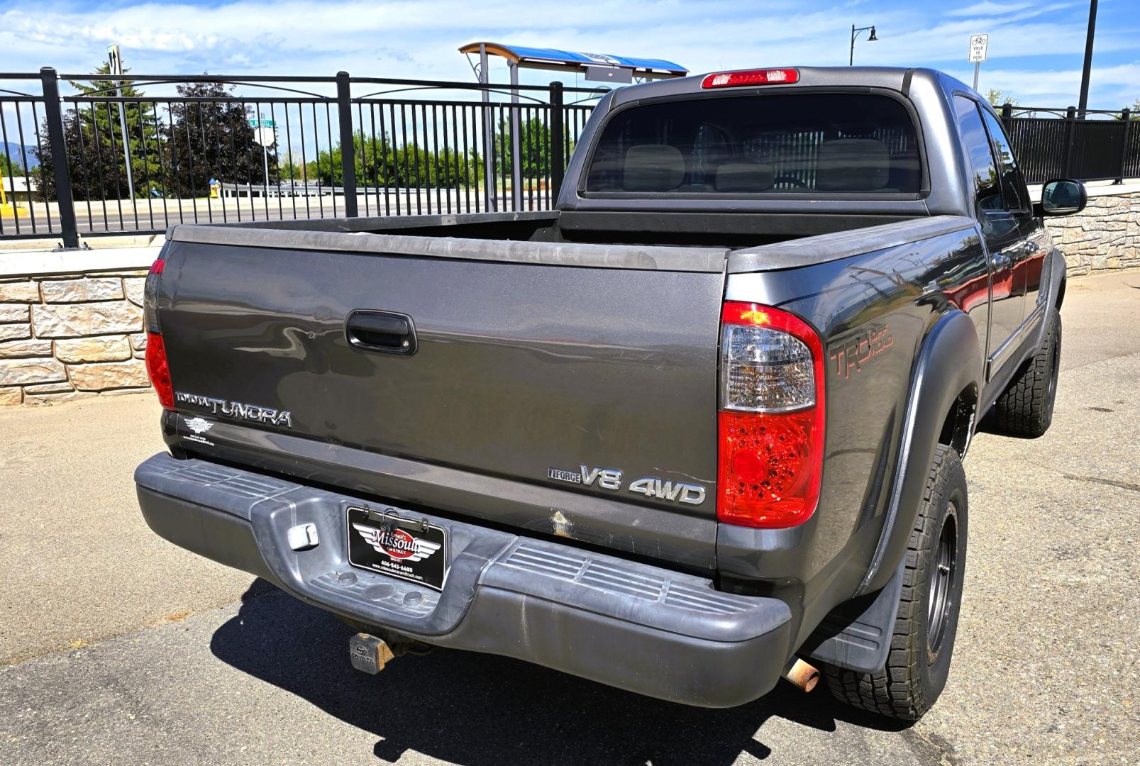 2004 Grey /Gray Toyota Tundra SR5 Double Cab 4WD (5TBDT44104S) with an 4.7L V8 DOHC 32V engine, 4A OD transmission, located at 450 N Russell, Missoula, MT, 59801, (406) 543-6600, 46.874496, -114.017433 - Highly Desirable Toyota Tundra 4WD. 4.7L V8 Engine. Automatic Transmission. Nice Aftermarket Fuel brand Wheels with Excellent Cooper Tires. Air Conditioning. AM FM Bluetooth Touch Screen Stereo with Backup Camera. Power Windows and Locks. Cruise Control. Comes with a Winch and the Winch Mount. It's- Photo#5