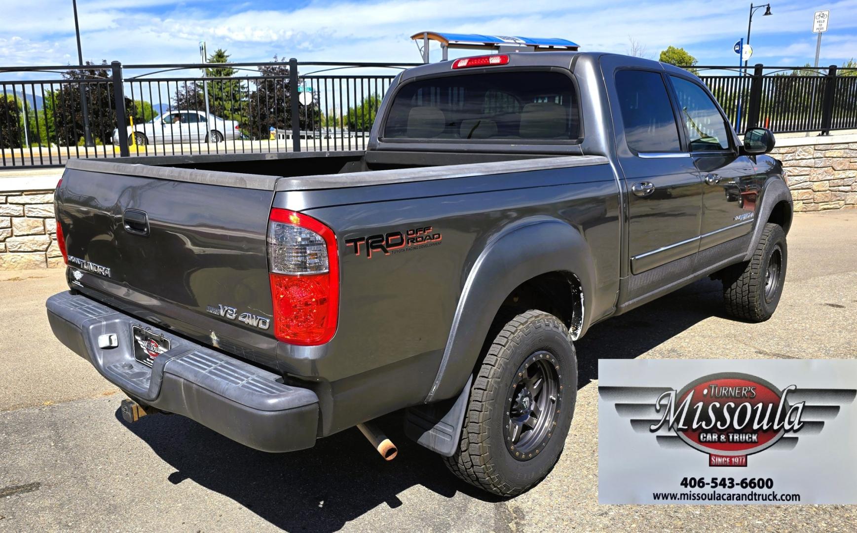 2004 Grey /Gray Toyota Tundra SR5 Double Cab 4WD (5TBDT44104S) with an 4.7L V8 DOHC 32V engine, 4A OD transmission, located at 450 N Russell, Missoula, MT, 59801, (406) 543-6600, 46.874496, -114.017433 - Highly Desirable Toyota Tundra 4WD. 4.7L V8 Engine. Automatic Transmission. Nice Aftermarket Fuel brand Wheels with Excellent Cooper Tires. Air Conditioning. AM FM Bluetooth Touch Screen Stereo with Backup Camera. Power Windows and Locks. Cruise Control. Comes with a Winch and the Winch Mount. It's- Photo#4