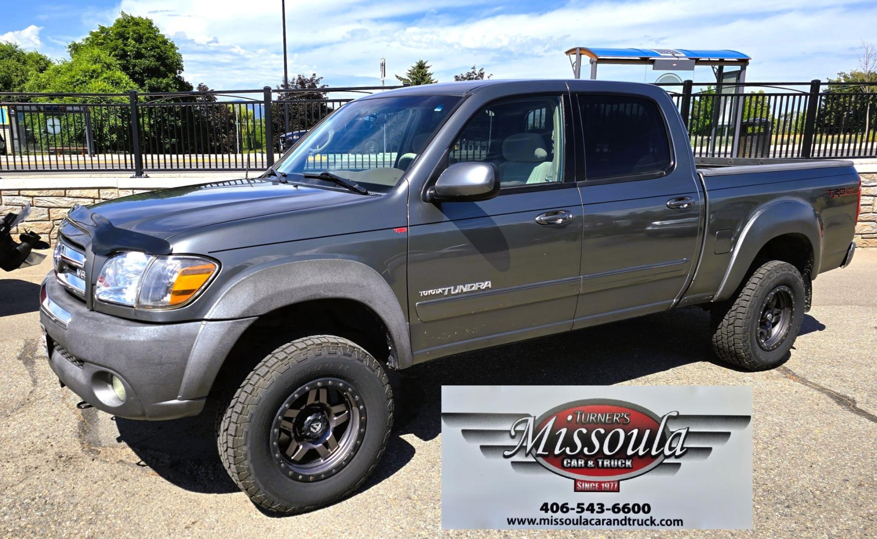 2004 Grey /Gray Toyota Tundra SR5 Double Cab 4WD (5TBDT44104S) with an 4.7L V8 DOHC 32V engine, 4A OD transmission, located at 450 N Russell, Missoula, MT, 59801, (406) 543-6600, 46.874496, -114.017433 - Highly Desirable Toyota Tundra 4WD. 4.7L V8 Engine. Automatic Transmission. Nice Aftermarket Fuel brand Wheels with Excellent Cooper Tires. Air Conditioning. AM FM Bluetooth Touch Screen Stereo with Backup Camera. Power Windows and Locks. Cruise Control. Comes with a Winch and the Winch Mount. It's- Photo#8