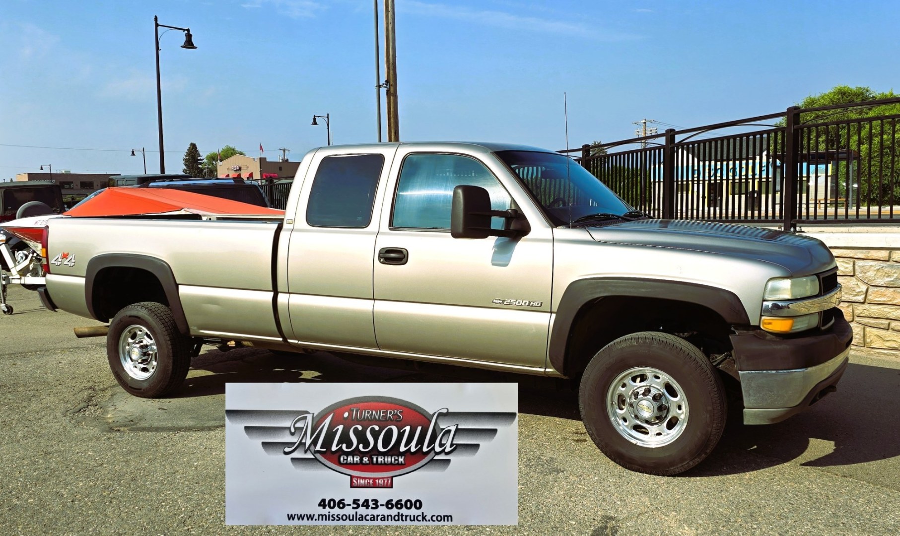 2002 Pewter /Brown Chevrolet Silverado 2500HD Ext. Cab Long Bed 4WD (1GCHK29U62E) with an 6.0L V8 OHV 16V engine, Automatic transmission, located at 450 N Russell, Missoula, MT, 59801, (406) 543-6600, 46.874496, -114.017433 - You read that right. Only 63,239 Miles. 4WD. 6.0L V8 Engine. Long Box. Extended Cab 4 Door. Automatic Transmission. Body is Very Straight. Air Conditioning. Cruise Control. Tilt Steering. Power Windows and Locks. Aftermarket Touch Screen Stereo with Bluetooth Audio and Phone Connection. Clean Title- Photo#2