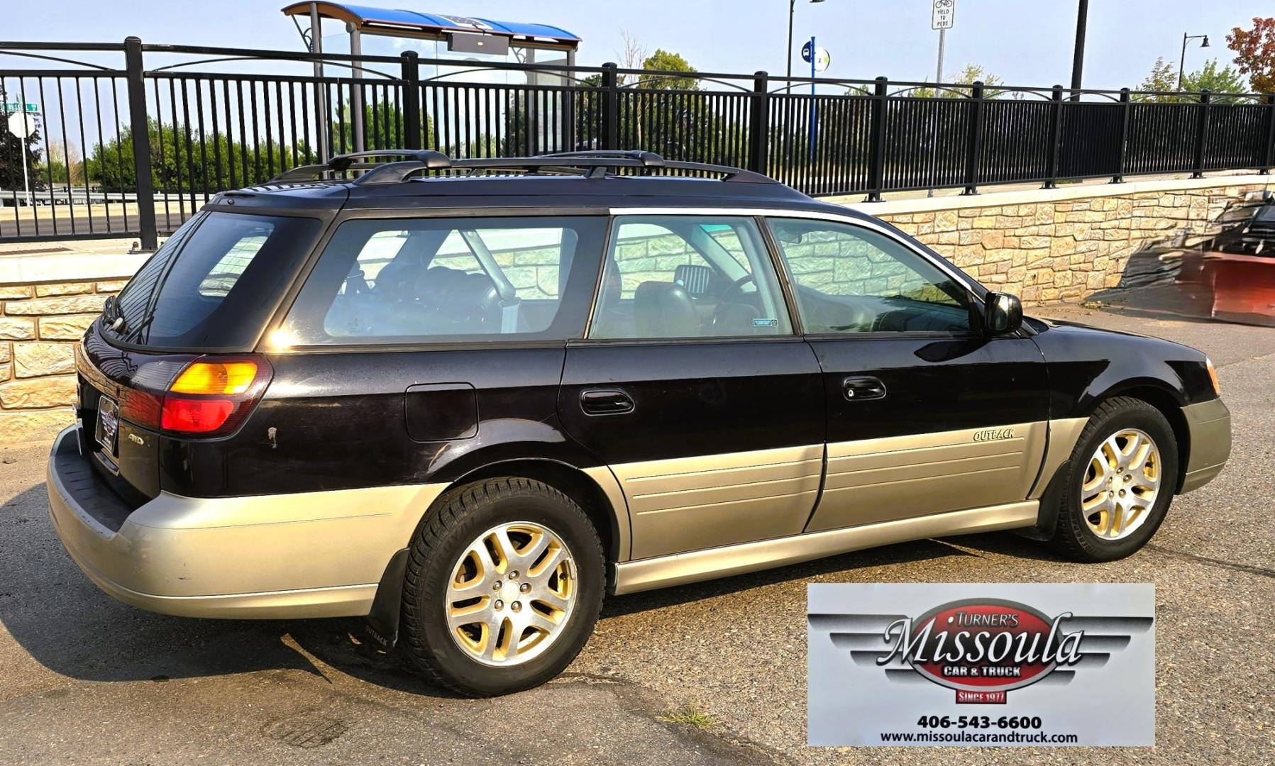 2001 Black /Black Subaru Outback Limited Wagon (4S3BH686717) with an 2.5L H4 SOHC 16V engine, 4A OD transmission, located at 450 N Russell, Missoula, MT, 59801, (406) 543-6600, 46.874496, -114.017433 - Reliable AWD Suby that runs amazing. 2.5L H4 Engine. Automatic Transmission. Sunroof. Air. Cruise. Tilt. Power Windows and Locks. Tires are in Excellent Condition. Paint is a little rough. Clean Title and Carfax. Because of the age, our lenders do NOT offer financing on this vehicle- Photo#3