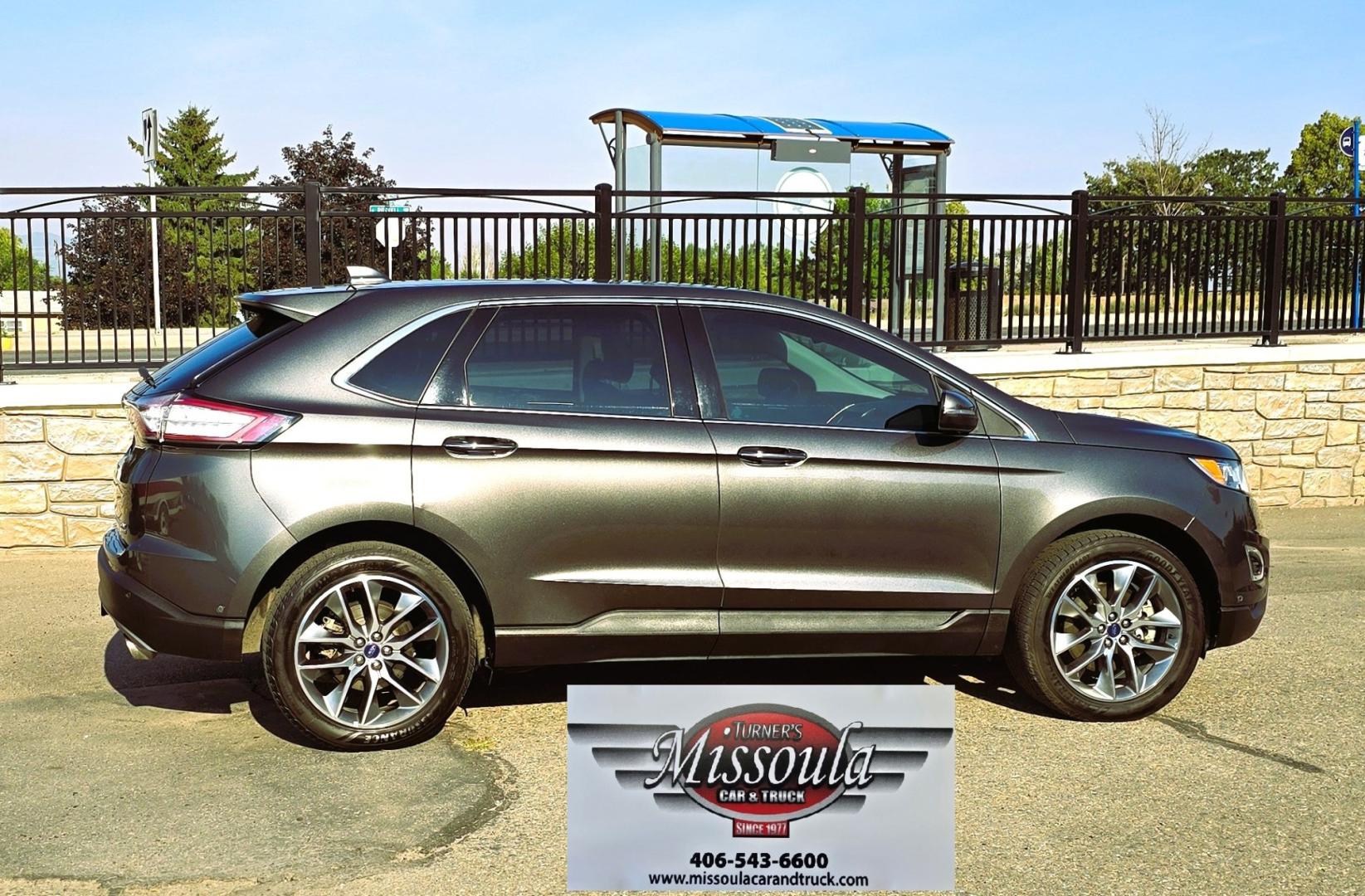 2017 Charcoal /Black Ford Edge Titanium AWD (2FMPK4K92HB) with an 2.0L L4 DOHC 16V engine, 6A transmission, located at 450 N Russell, Missoula, MT, 59801, (406) 543-6600, 46.874496, -114.017433 - One of the Nicest Used Vehicles in Missoula. One Owner. Only 85K Miles on the 2.0L I4 Engine. 6 Speed Automatic Transmission. All Wheel Drive. Huge Panoramic Sunroof. Leather Interior. Front Power Seats that are both Heated and Cooled. Rear Seats are Heated. Heated Steering Wheel. Navigation. Adapti- Photo#3