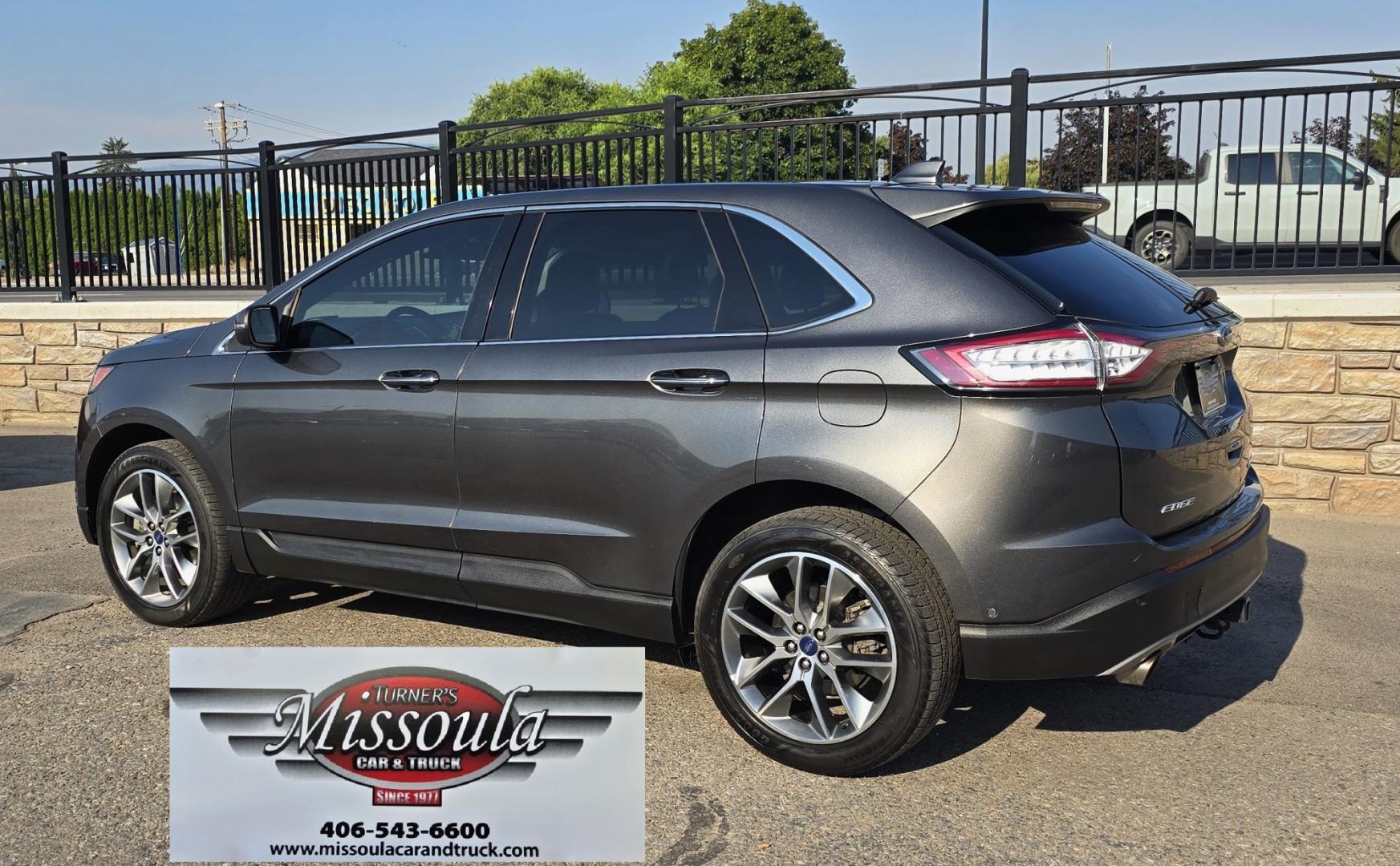 2017 Charcoal /Black Ford Edge Titanium AWD (2FMPK4K92HB) with an 2.0L L4 DOHC 16V engine, 6A transmission, located at 450 N Russell, Missoula, MT, 59801, (406) 543-6600, 46.874496, -114.017433 - One of the Nicest Used Vehicles in Missoula. One Owner. Only 85K Miles on the 2.0L I4 Engine. 6 Speed Automatic Transmission. All Wheel Drive. Huge Panoramic Sunroof. Leather Interior. Front Power Seats that are both Heated and Cooled. Rear Seats are Heated. Heated Steering Wheel. Navigation. Adapti- Photo#7