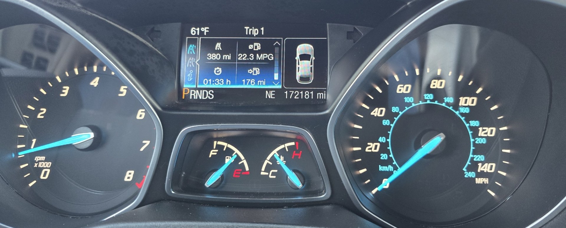 2013 Blue /Tan Ford Escape SEL 4WD (1FMCU9H96DU) with an 2.0L L4 DOHC 16V engine, 6-Speed Automatic transmission, located at 450 N Russell, Missoula, MT, 59801, (406) 543-6600, 46.874496, -114.017433 - Classy Blue Economy Two Owner AWD SUV. 2.0L I4 Engine. 6 Speed Select Shift Automatic Transmission. Navigation. AM FM XM Sync Stereo with CD Player. Bluetooth Audio and Phone Connection. Air Conditioning. Tilt and Telescoping Steering. Backup Camera. Backup Camera. Roof Rack. Towing. Parking Sensors- Photo#8