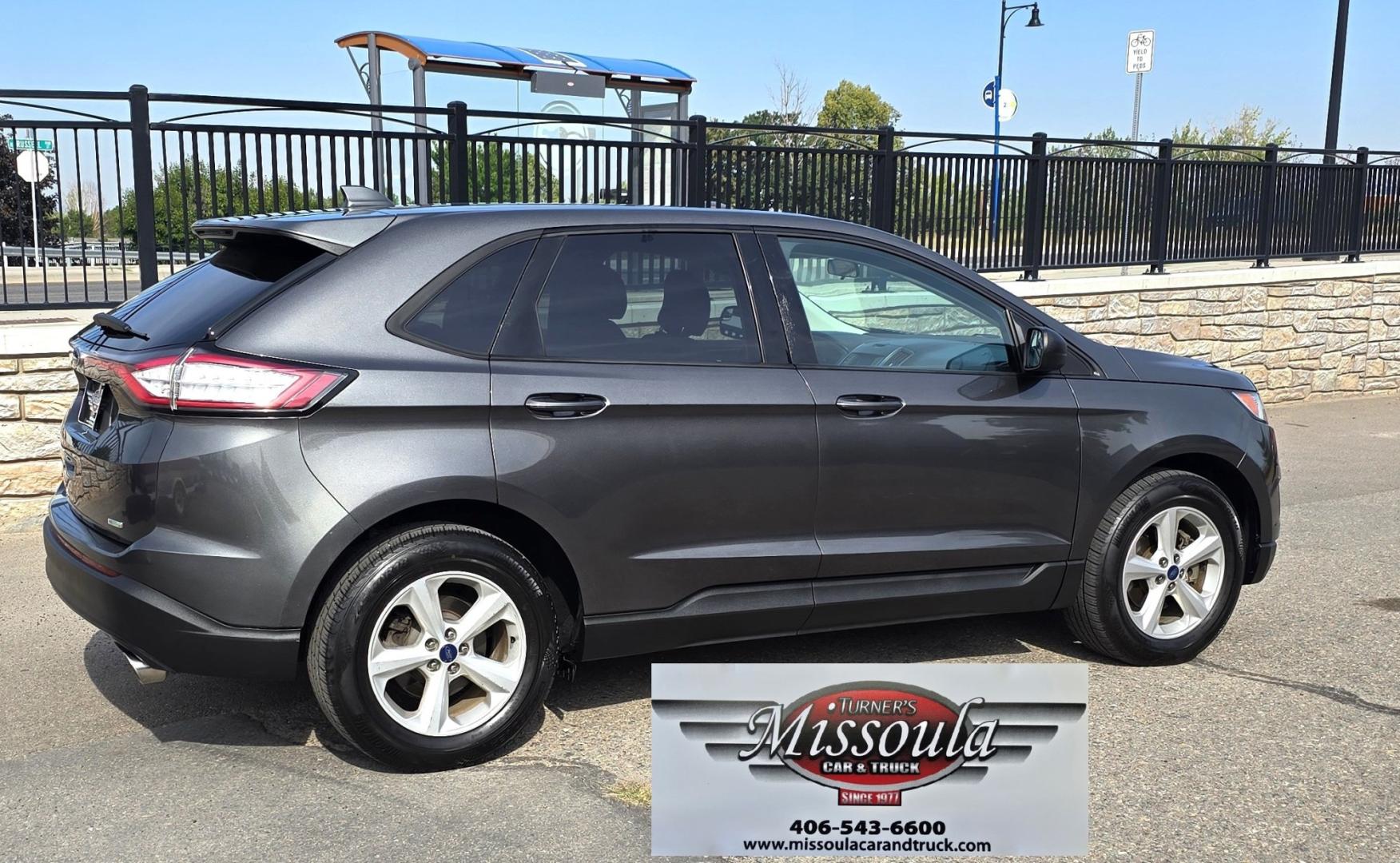 2015 Grey /Gray Ford Edge SE FWD (2FMTK3G92FB) with an 2.0L L4 DOHC 16V engine, 6A transmission, located at 450 N Russell, Missoula, MT, 59801, (406) 543-6600, 46.874496, -114.017433 - Clean Front Wheel Drive SUV with Good Miles for it's age. 2.0L I4 Engine. 6 Speed Automatic Transmission. Air Conditioning. Cruise Control. Power Windows and Locks. Backup Camera. AM FM CD Player with Bluetooth and Microsoft Sync. Clean Title and Carfax.- Photo#2