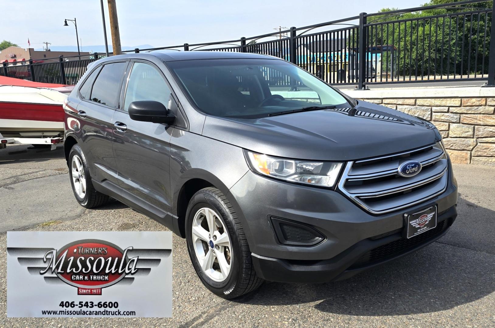 2015 Grey /Gray Ford Edge SE FWD (2FMTK3G92FB) with an 2.0L L4 DOHC 16V engine, 6A transmission, located at 450 N Russell, Missoula, MT, 59801, (406) 543-6600, 46.874496, -114.017433 - Clean Front Wheel Drive SUV with Good Miles for it's age. 2.0L I4 Engine. 6 Speed Automatic Transmission. Air Conditioning. Cruise Control. Power Windows and Locks. Backup Camera. AM FM CD Player with Bluetooth and Microsoft Sync. Clean Title and Carfax.- Photo#4