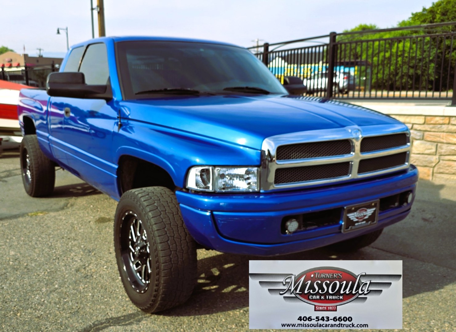 2001 Blue /Gray Dodge Ram 1500 Quad Cab short Bed 4WD (3B7HF13Z21G) with an 5.9L V8 OHV 16V engine, Automatic transmission, located at 450 N Russell, Missoula, MT, 59801, (406) 543-6600, 46.874496, -114.017433 - Nice Shiny Blue 4x4 Dodge with a 360 V8 (5.9L) Automatic Transmission. Nice Fuel Brand Wheels. Air Conditioning. Power Windows and Locks. Cruise Control. Clean Interior. Runs and Drives Great. Ready for you to Chrome Out or leave the way she looks, which is Fantastic.- Photo#9