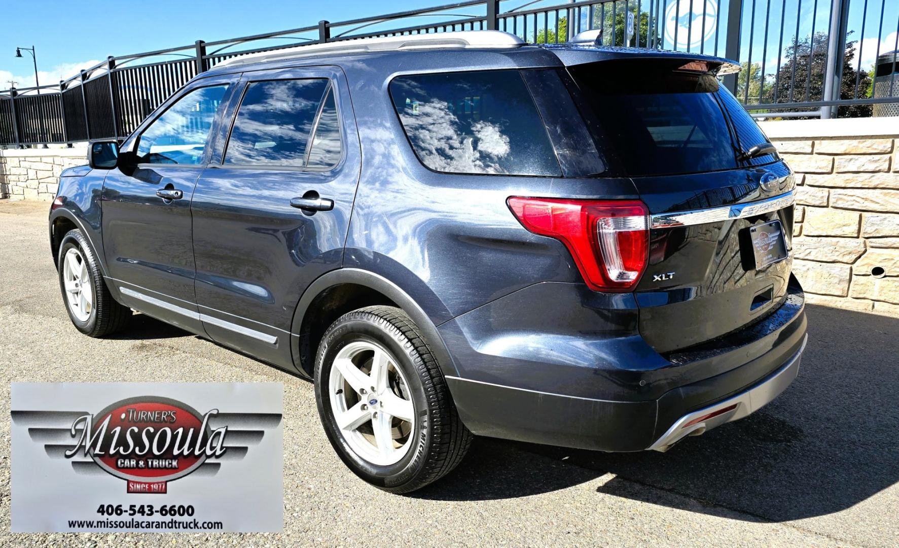2017 Grey /Black Ford Explorer XLT 4WD (1FM5K8DH4HG) with an 2.3L L4 DOHC 16V engine, 6A transmission, located at 450 N Russell, Missoula, MT, 59801, (406) 543-6600, 46.874496, -114.017433 - Another Sturdy AWD SUV from Missoula Car and Truck. Economical 2.3L I4 Engine. 6 Speed Automatic Transmission. Third Row Seats. Front and Rear Climate Control. Air. Cruise. Tilt. Power Windows and Locks. AM FM XM CD Player. Bluetooth Audio and Phone Connection. Backup Camera. Two Owner. Clean Title- Photo#2