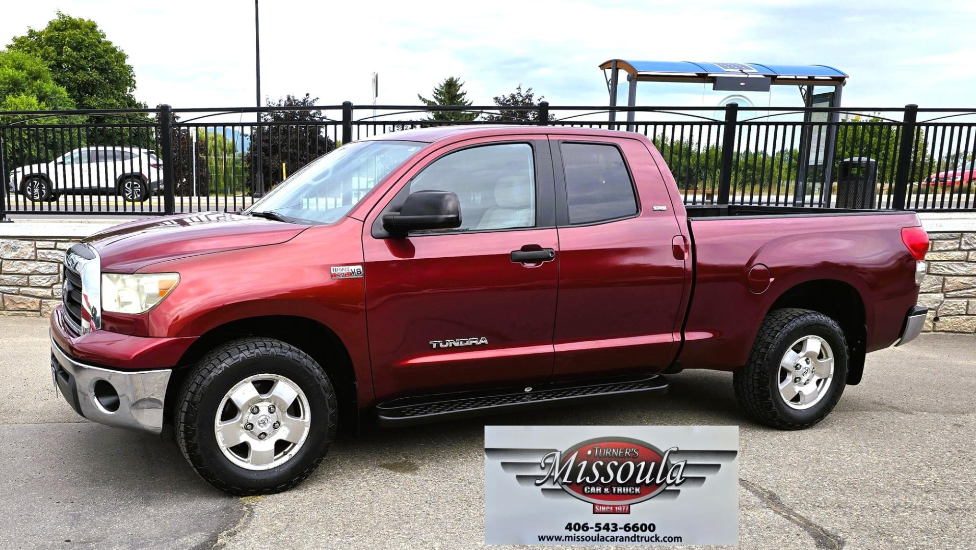 2008 Maroon /Tan Toyota Tundra SR5 Double Cab 5.7L 4WD (5TFBV54198X) with an 5.7L V8 DOHC 32V engine, 6A OD transmission, located at 450 N Russell, Missoula, MT, 59801, (406) 543-6600, 46.874496, -114.017433 - One Owner 2008 Tundra with a Strong 5.7L V8 Engine. Automatic Transmission. 6.5 Foot Bed. Freshly Serviced Air Conditioning. Power Windows and Locks. Cloth Seats. AM FM CD Player. Running Board. Tool Box. We Finance through local Credit Unions. We do NOT offer In House (Buy Here Pay Here) Financ- Photo#6