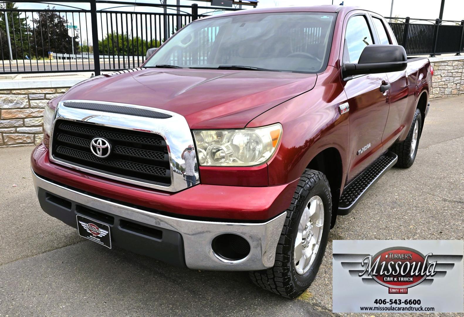 2008 Maroon /Tan Toyota Tundra SR5 Double Cab 5.7L 4WD (5TFBV54198X) with an 5.7L V8 DOHC 32V engine, 6A OD transmission, located at 450 N Russell, Missoula, MT, 59801, (406) 543-6600, 46.874496, -114.017433 - One Owner 2008 Tundra with a Strong 5.7L V8 Engine. Automatic Transmission. 6.5 Foot Bed. Freshly Serviced Air Conditioning. Power Windows and Locks. Cloth Seats. AM FM CD Player. Running Board. Tool Box. We Finance through local Credit Unions. We do NOT offer In House (Buy Here Pay Here) Financ- Photo#9