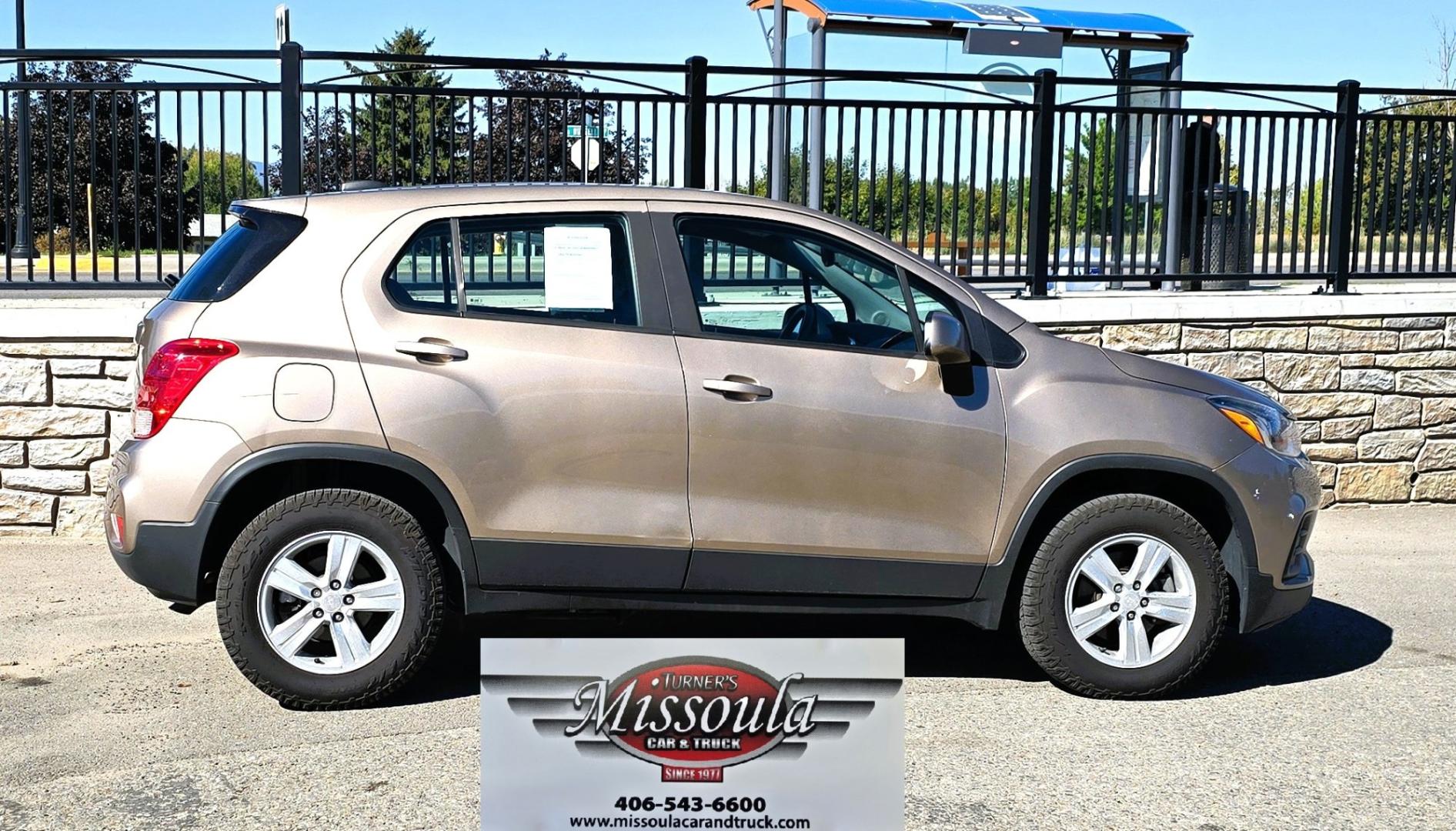 2018 Brown /Black Chevrolet Trax LS AWD (3GNCJNSBXJL) with an 1.4L L4 DOHC 16V engine, 6A transmission, located at 450 N Russell, Missoula, MT, 59801, (406) 543-6600, 46.874496, -114.017433 - Clean AWD Low Mile SUV that with get you around in the Winter and save money on Fuel. Economical 1.4L I4 Eco Tec Engine. 6 Speed Automatic Transmission. Air Conditioning. Cruise Control. Power Windows and Locks. Touch Screen Stereo with Bluetooth Audio and Phone Connectivity. Backup Camera. Tires ar- Photo#1