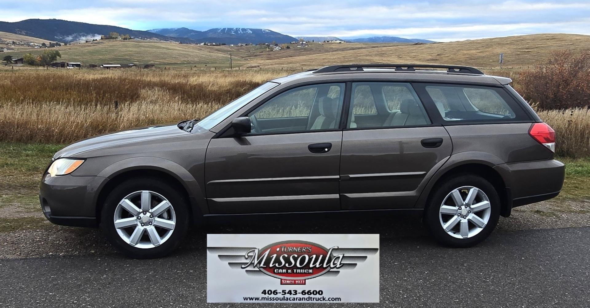 2009 Green /Tan Subaru Outback 2.5i (4S4BP61C497) with an 2.5L H4 SOHC 16V engine, 4 Speed Automatic transmission, located at 450 N Russell, Missoula, MT, 59801, (406) 543-6600, 46.874496, -114.017433 - The most popular car in Missoula. AWD and Dependable. 2.5L H4 Engine. Automatic Transmission. Heated Seats for those long Montana Winters. Power Drivers Seat. Ice Cold Air Conditioning. AM FM CD Player. Cruise Control. Back Seats for down for lots of room for your snowboard. We Finance through l- Photo#0