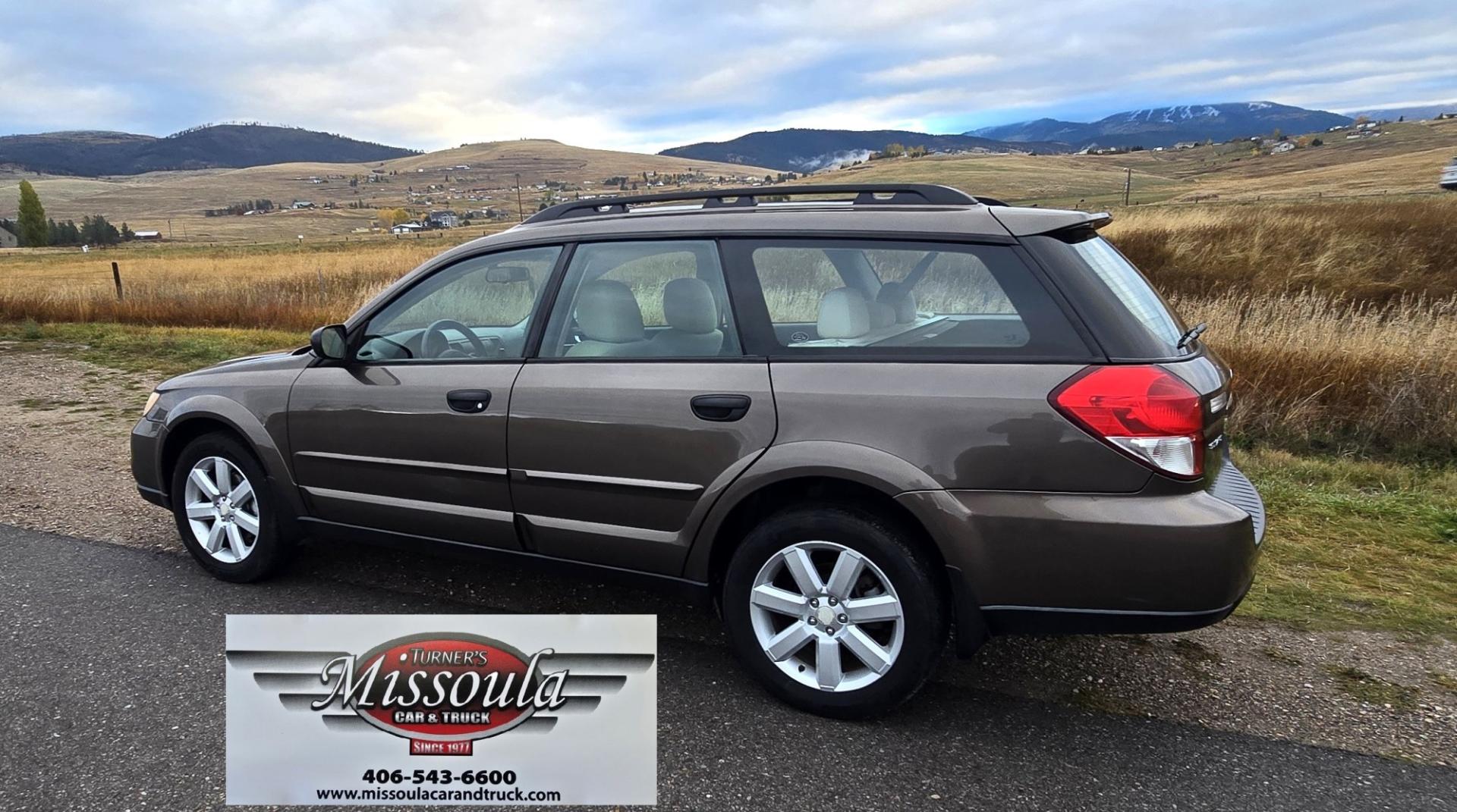 2009 Green /Tan Subaru Outback 2.5i (4S4BP61C497) with an 2.5L H4 SOHC 16V engine, 4 Speed Automatic transmission, located at 450 N Russell, Missoula, MT, 59801, (406) 543-6600, 46.874496, -114.017433 - The most popular car in Missoula. AWD and Dependable. 2.5L H4 Engine. Automatic Transmission. Heated Seats for those long Montana Winters. Power Drivers Seat. Ice Cold Air Conditioning. AM FM CD Player. Cruise Control. Back Seats for down for lots of room for your snowboard. We Finance through l- Photo#2